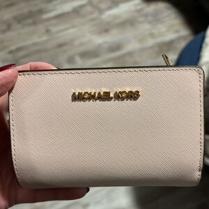Michael Kors blush pink leather wallet